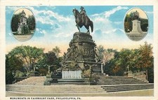 Philadelphia Pennsylvania~Fairmount Park Monuments~Lincoln~Grant~Washington~1920