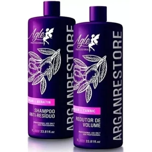 Progressive Brush Argan Restore Brazilian Hair Keratin 2x1L - Agle Professional - Picture 1 of 5