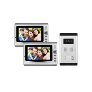 KIT VIDEO CITOFONO BIFAMILIARE REGISTRA TELECAMERA IR 2 MONITOR 7" LCD COLORI - Foto 1 di 3