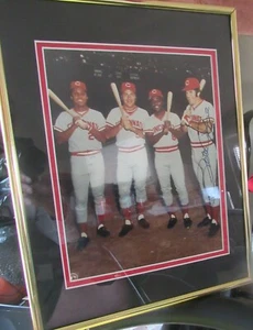 (SIGNED ONLY BY PETE ROSE) Joe Morgan Johnny Bench Tony Perez FRAMED 8x10 REDS - Picture 1 of 6
