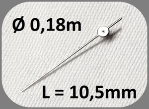 Segundero 0,18mm Largo Tubo PLATA 10,5mm - Center Second Hand SILVER LR2 - Imagen 1 de 7