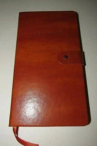 WARM BROWN RECTANGULAR LEATHERETTE METAL STUD CLOSURE TRAVELERS JOURNAL - Picture 1 of 6