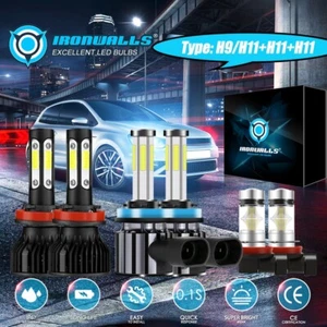 For Toyota Tacoma 2016-2023 6X H9 H11 H8 Combo LED Headlight Fog Kit Bulbs White - Picture 1 of 12