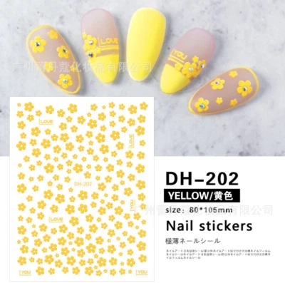 3D Nail Stickers Art DIY Designs Waterproof Decal Manicure Daisy Flowers NS17 - Image 1 of 4