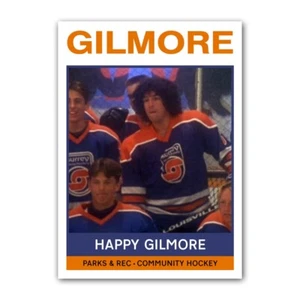 Tarjeta coleccionable Happy Gilmore Adam Sandler equipo comunitario de hockey reimpresa ACEO - Imagen 1 de 3