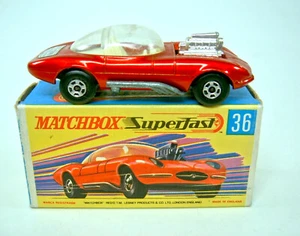 Matchbox SF Nº 36B Draguar rojo. Pegatina blanca decoración "Draguar" en caja - Imagen 1 de 12