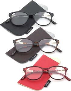 3 Pairs Women Fashion Reading Glasses Butterfly Frame High Fashion with Pouch - Picture 1 of 3
