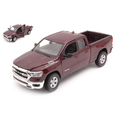 DODGE RAM 1500 DOUBLE CABINE PICK-UP 2019 DARK RED 1:27 Welly Auto Stradali Mode - Immagine 1 di 3