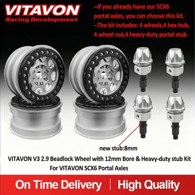 VITAVON 2.9 Tire/wheels 12mm Bore & 8mm Heavy Duty Stub For VITAVON Portal Axle - Image 1 of 4