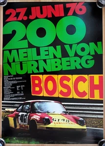 org. Porsche Plakat Poster 200 Meilen Nürnberg 1976 Kremer Porsche 934 Toblerone - Bild 1 von 4