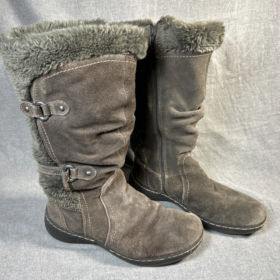 Botas de invierno Baretraps de gamuza de cuero para mujer 8,5 M marrón imitación piel 024-8955 Foto 1 de 4