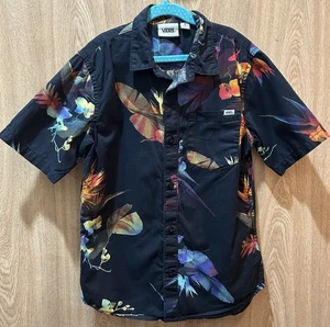 Vans Shirt Youth Boys Medium Black Colorful Tropical Beach Casual - Picture 1 of 9
