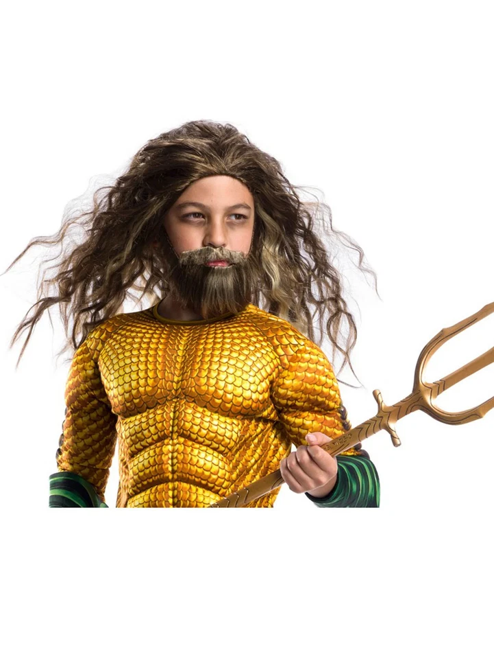 Conjunto de acessórios infantis barba e peruca filme Aquaman DC Comics - Imagem 1 de 1