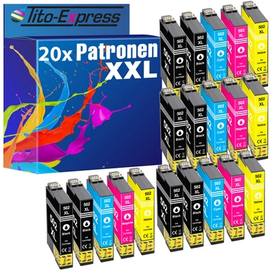 Patronen für Epson 502 XL WF-2860dwf WF-2865dwf WF-2880dwf XP-5100 XP-5150 5105 - Bild 1 von 4