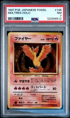 1997 Pokemon Japanese Fossil Moltres 146 HOLO PSA 7 NEAR MINT - Image 1 of 2
