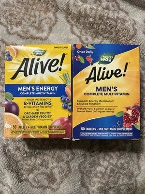 (2) Nature's Way Alive! Men's Once Daily Multivitamin 50 tabs Exp-07/2025+ - Image 1 of 4