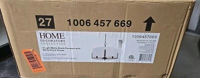 Lámpara colgante colgante negra mate de 4 luces Manhattan decoradores del hogar 1006457669 Foto 1 de 4