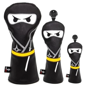 Japanische Ninja Golfschläger Head Cover 3 Set Holz Fairway Hybrid DR + FW + UT - Bild 1 von 10