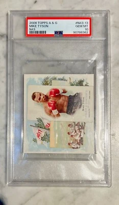 2006 TOPPS A & G MIKE TYSON PSA 10 GEM MINT (N43) *PRISTINE* (WORLD CHAMPIONS) - Image 1 of 4
