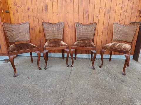 Dining Room Chairs Art Deco 4x 20er Bauhaus Viennese Braided Antique 30er Cover