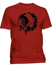 New Men's Black Hawk Indian Chief T-Shirt Native American Athletic Sports Tee