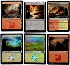 MTG - 6 x FOIL Boros (White & Red) Lands - Mixed Sets different art - M/NM - B