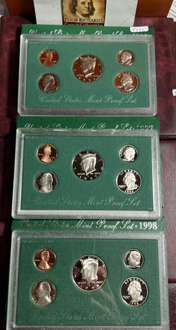 3 Year Run US Proof Sets. OGP. 1996, 1997, & 1998 15 Proof Coins. X772 Cover