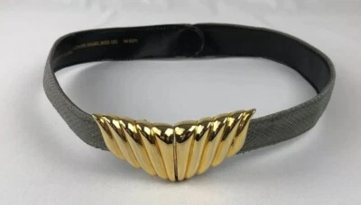 RAYMAN / RIDLESS подлинный змея кожи ремень серый 1,5 «W - женский размер M 30/31 - Изображение 1 из 4