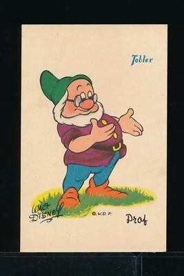 Postal francesa de Walt Disney París de la década de 1950 7 enanos casi nueva estado increíble color Doc Foto 1 de 2