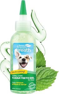 TropiClean Fresh Breath Dog Teeth Cleaning Gel - No Brushing Dental Care - Brea