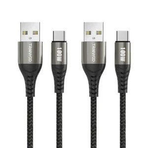 100W TRANYOO (T-S16C PRO) 2M 6A USB Type C Fast Charging Data Cable - Foto 1 di 6