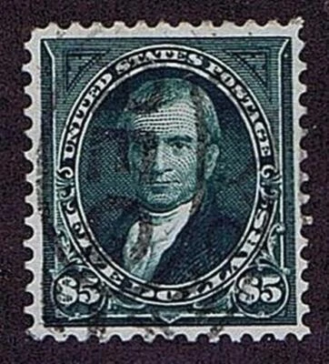 US 278 $5 1895 John Marshall PF cert grade 85 NY double oval Registry cancel - Image 1 of 2