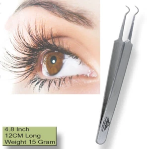 Hook Style Eyelash Extension Tweezers Curved Precision Fine Point Lash Separator - Picture 1 of 4