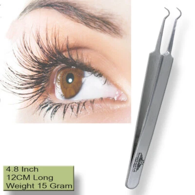 Hook Style Eyelash Extension Tweezers Curved Precision Fine Point Lash Separator - Image 1 of 4