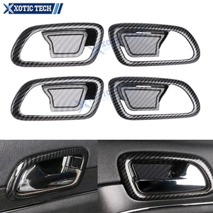 Carbon Fiber Look Inner Door Handle Bowl Cover For Jeep Grand Cherokee 2011-2020 - Picture 1 of 12
