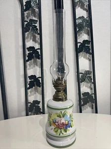 Magnifique Lampe A Pétrole / Huile En Faïence Vintage Années 70 - Foto 1 di 20
