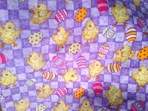 Easter Fabric Chick Check Mini Print Springs Creative CP21776 - 3 Cuts Washed - Picture 1 of 12