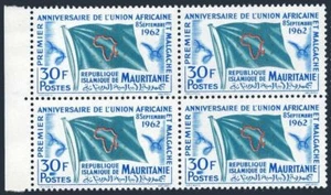 Mauritania 170 block/4,MNH.Michel 194. African-Malagasy Union,1962.Flag. - Picture 1 of 1