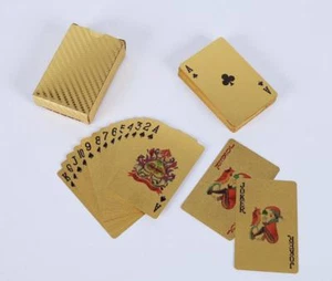 Luxury 24K Gold Foil Poker Playing Cards Deck Carta de Baralho with Box Good - Picture 1 of 12