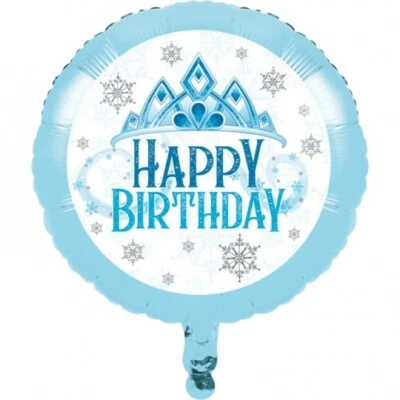 Фольгированный воздушный шар Snow Princess Happy Birthday 18 дюймов украшение для зимней вечеринки - Изображение 1 из 2