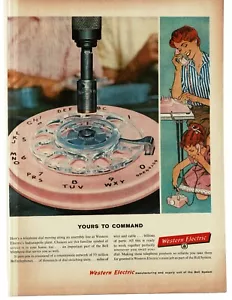 1959 Western Electric Pink Rotary Telephone Dial on assembly line Print Ad - Picture 1 of 1