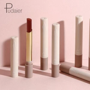 Tubo de cigarrillo Pudaier terciopelo mate lápiz labial impermeable labios cremosos de larga duración - Imagen 1 de 19