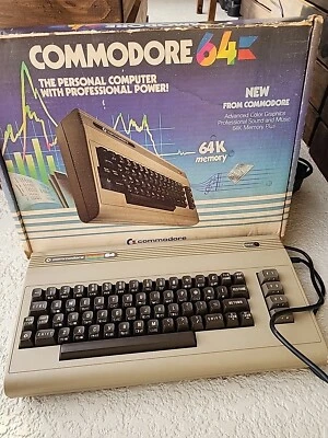 Commodore 64 key board, Power Supply , Slip Cover & BOX Cable Powers On Untested - Image 1 of 4