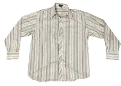 Camisa masculina vintage SouthPole listrada manga longa com botões anos 90 2XL XXL - Imagem 1 de 4