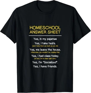 Homeschool Student Kids funny study at home Gift Unisex T-Shirt - Picture 1 of 3
