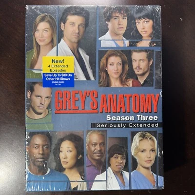 Grey's Anatomy: Season Three Seriously Extended (DVD, 2006) TV Show - New! - Image 1 of 4