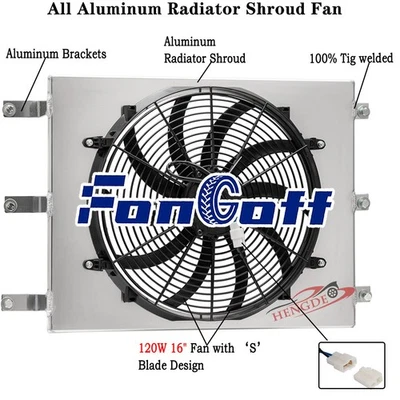 Aluminum Shroud + 16'' Fan For 1949-1952 1950 1951 Studebaker Pickup Truck Foto 1 de 4