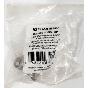 Brainerd P42957W-SN Satin Nickel 1 1/4" Casual Column Cabinet Drawer Knob Silver - Picture 1 of 2