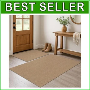 Lussuoso set tappeto da interno intrecciato 2x3 e 3x5 piedi - resistente alle macchie, morbido comfort - Foto 1 di 8