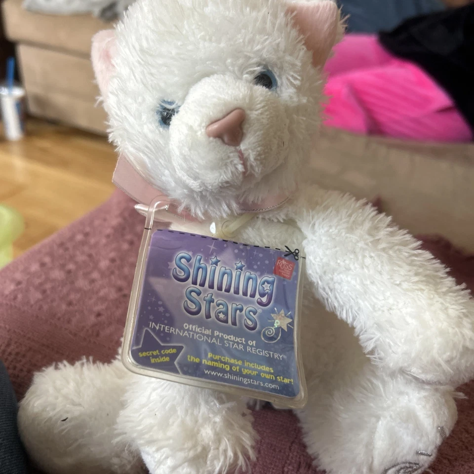 Peluche Russ Shining Stars gato blanco gatito blanco flojo usado en excelente estado Foto 1 de 1